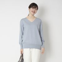 DRESS HERSELF/シルクコットンVネックニット